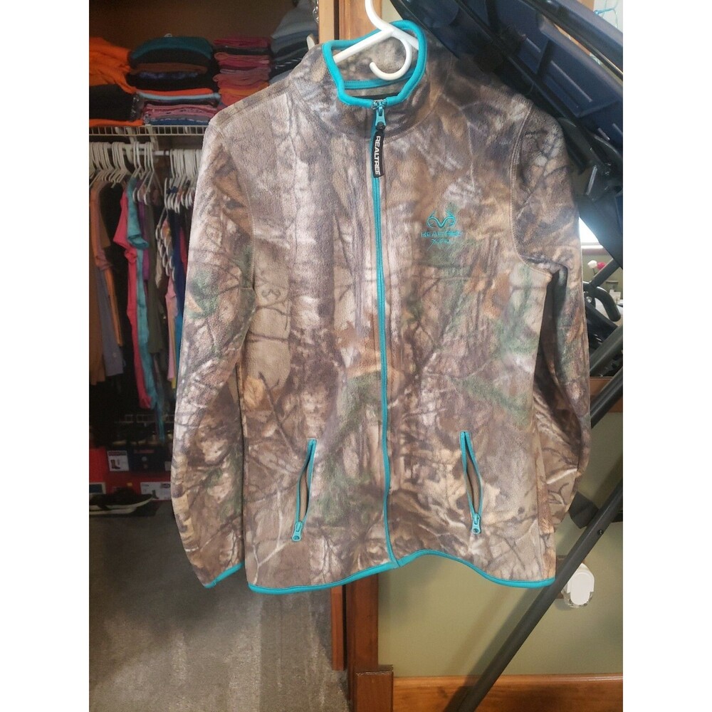 WOMAN/JUNIOR CAMO FULL ZIP FLEECE JACKET BY: REAL TREE SIZE:S 4/6*PERFECT COND*